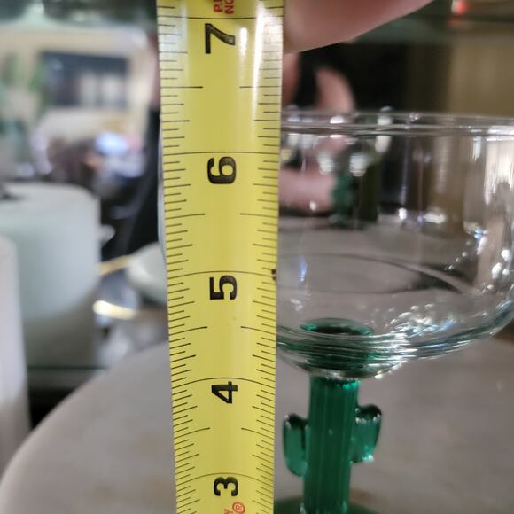 Libbey Cactus Stem Margarita Glasses 12oz Green Stem 6.5” Vintage Southwestern - Picture 6 of 10